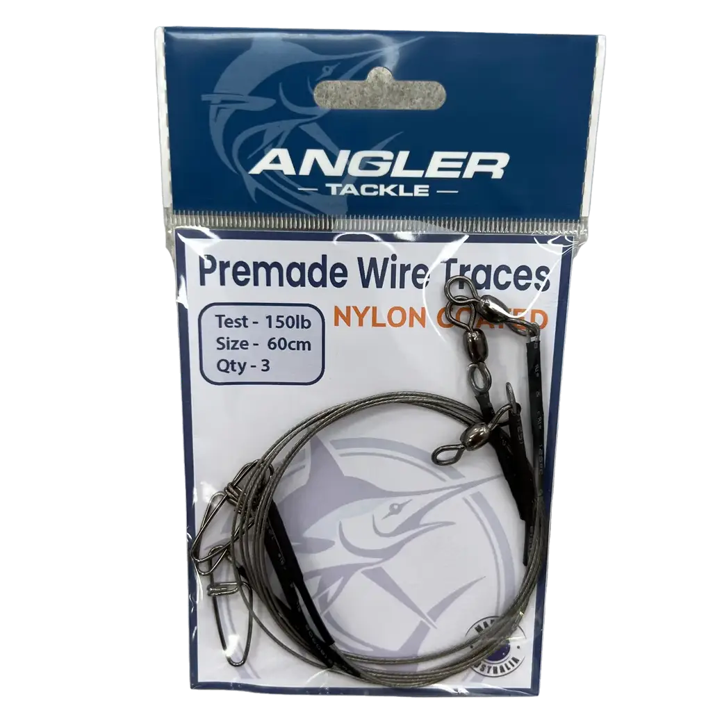 New Nylon Coated Wire Trace Leader Kit With Crimps Game Fishing