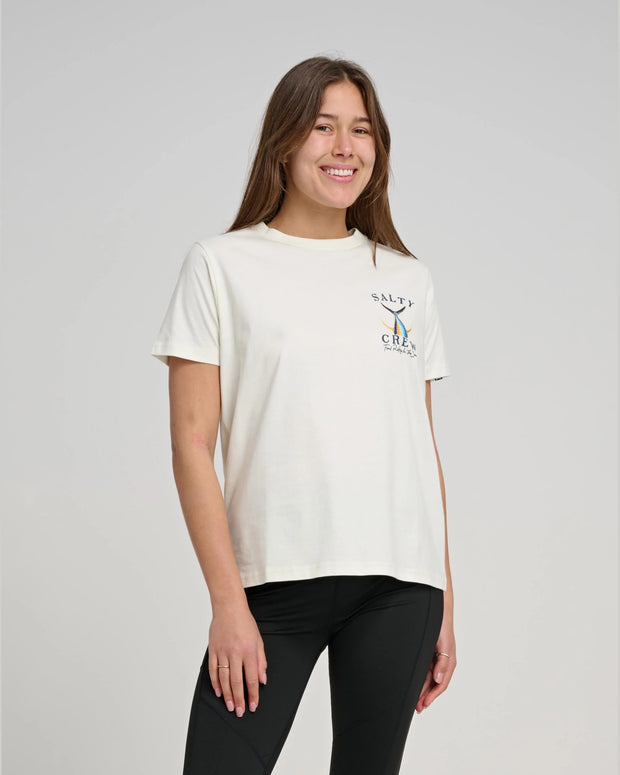 Salty Crew Womens Tailed Boyfriend Tee Bone