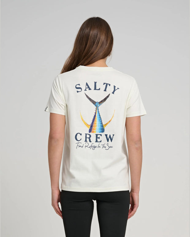 Salty Crew Womens Tailed Boyfriend Tee Bone