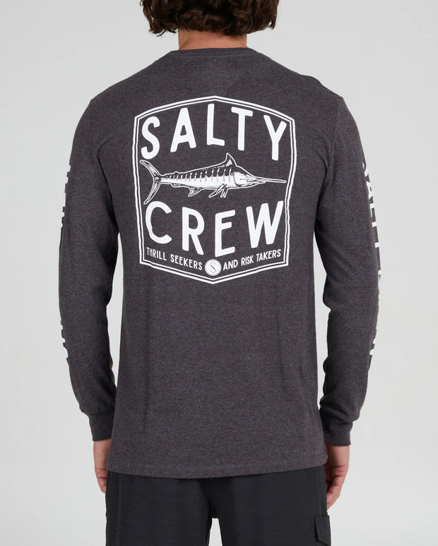 Salty Crew Fishery LS Tee Charcoal Heather