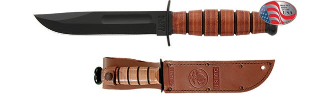 KABAR KB1250 USMC SHORT BROWN LEATHER SHEATH STRAIGHT EDGE