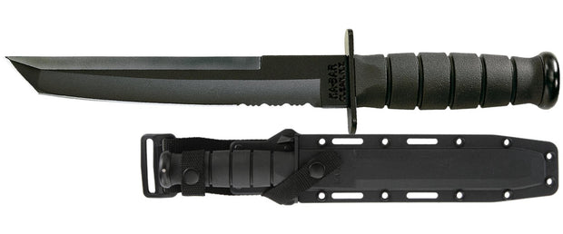 KABAR KB1245 TANTO BLACK BLACK HARD SHEATH SERRATED EDGE