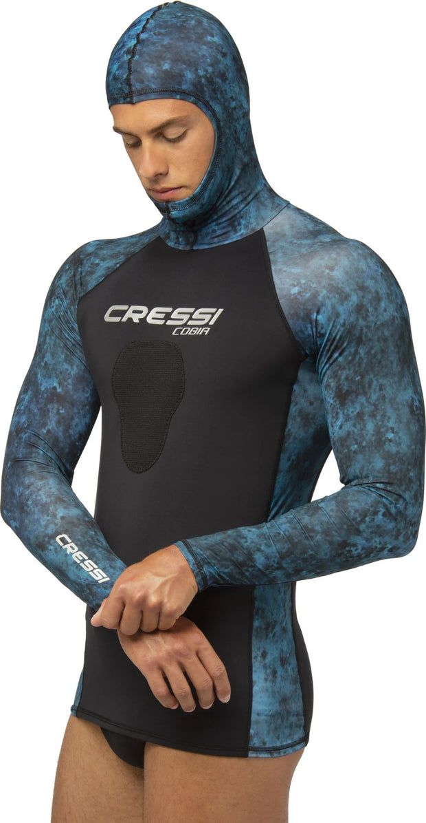 Cressi Cobia Hooded Top Long Sleeves 1mm Blue Camo