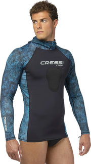 Cressi Cobia Hooded Top Long Sleeves 1mm Blue Camo