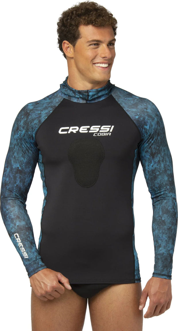 Cressi Cobia Hooded Top Long Sleeves 1mm Blue Camo