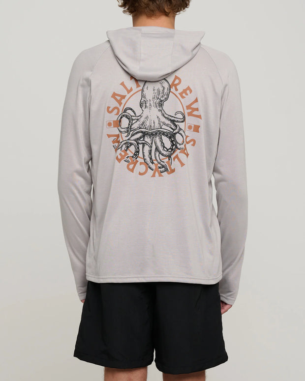 Salty Crew Tentacles Hood Sunshirt Stone Grey