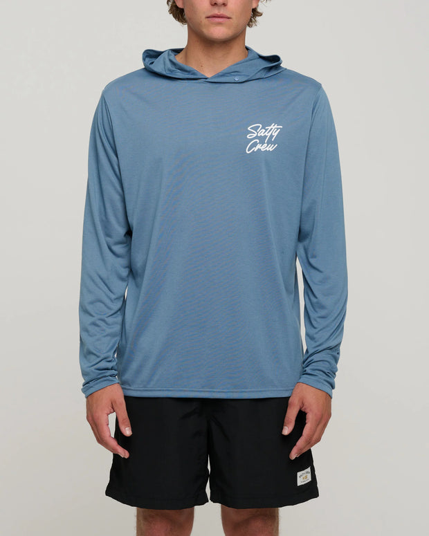 Salty Crew Snapper Hood Sunshirt Dark Slate