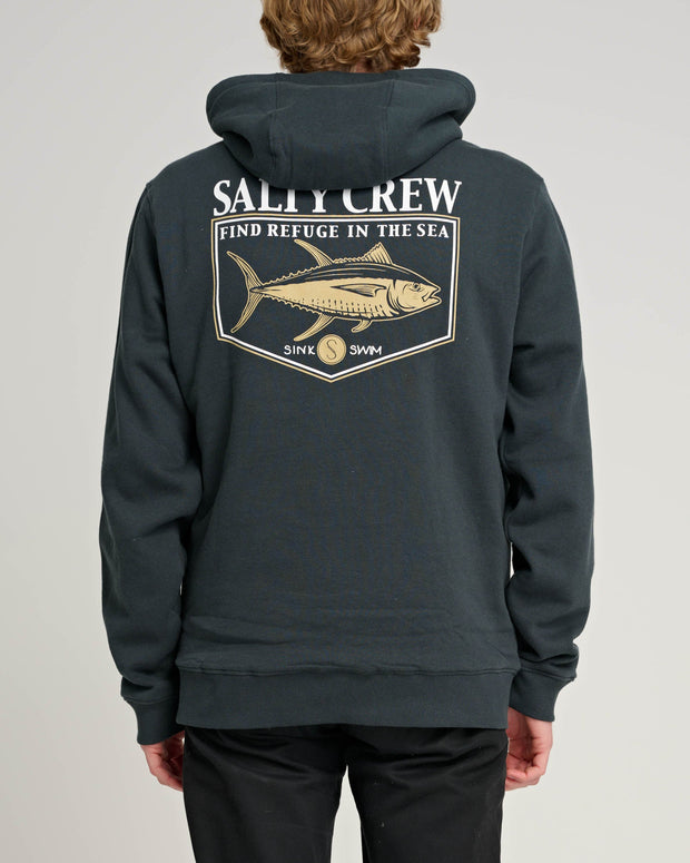 Salty Crew Angler Sherpa Zip Hoodie Coal Black