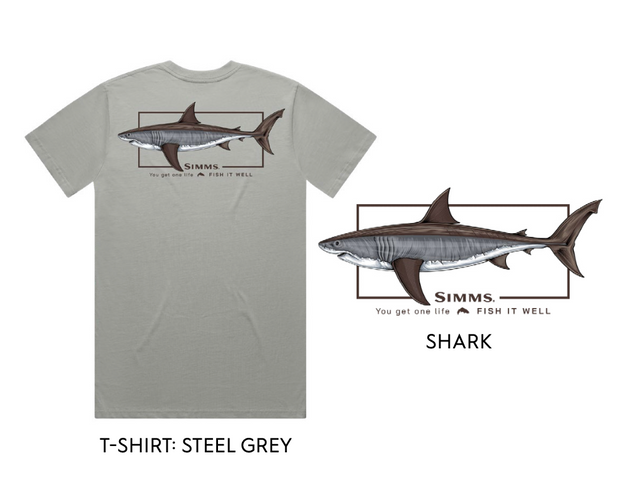 Simms Artist Tee Great White Fish it Well