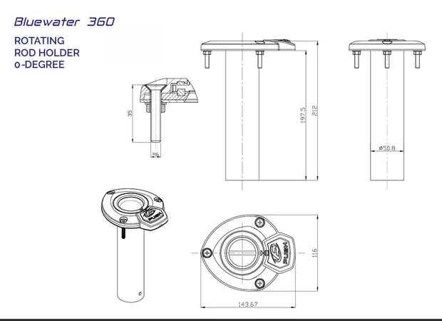 Exploding Fish Bluewater 360 Rod holder 0 degrees