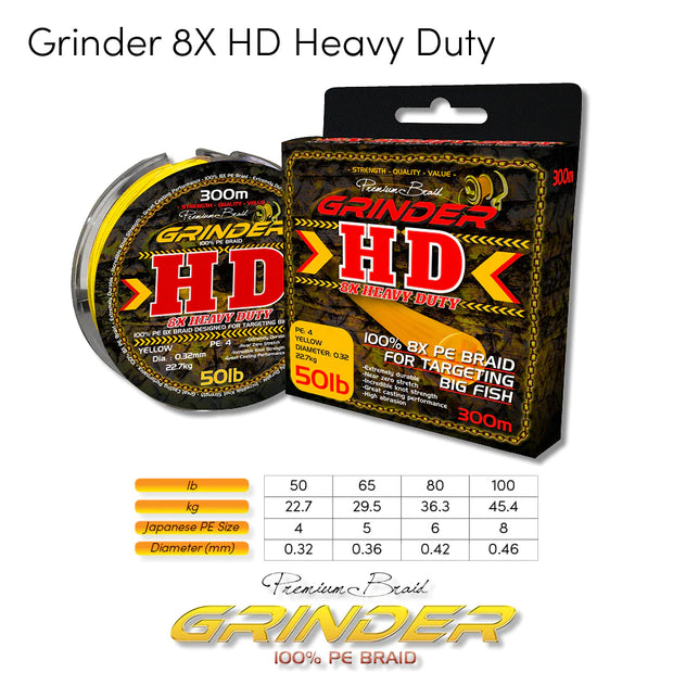 Grinder 8X HD Braid 1000m - TackleWest 